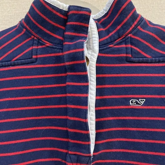 Vineyard Vines 1/4 Botton Pullover Men's Large Striped Long Sleeve Sweater - Picture 3 of 16